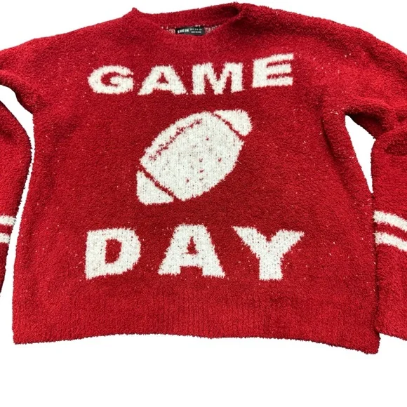 Shein Game Day” Football Sweater Pullover, Cozy Soft Knit, Women’s Size S - Picture 3 of 11